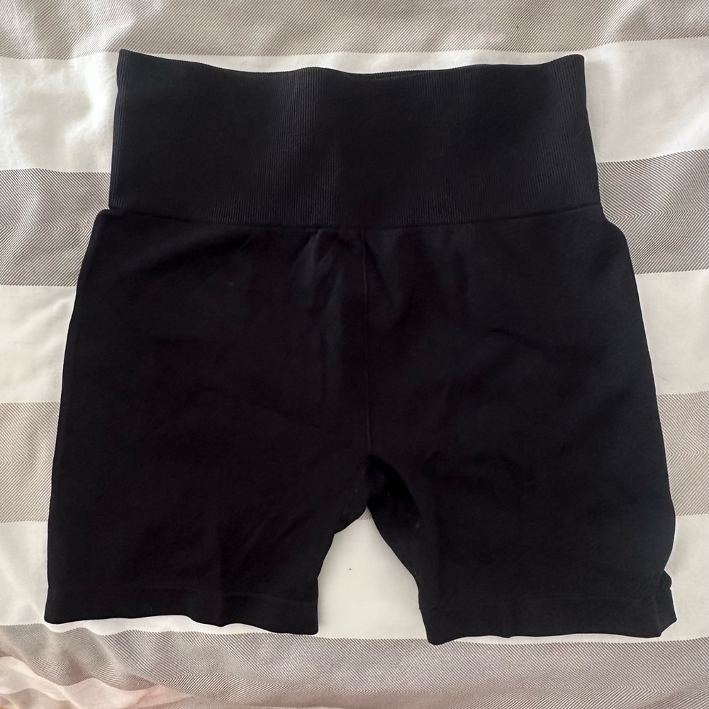 Black High-Waisted Biker Shorts